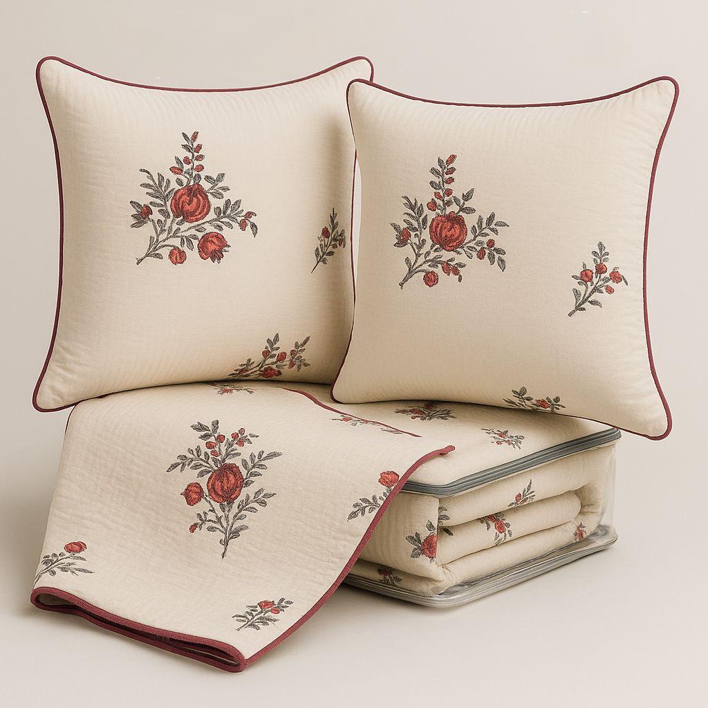 Handblock 5-Piece King Size Cotton Set